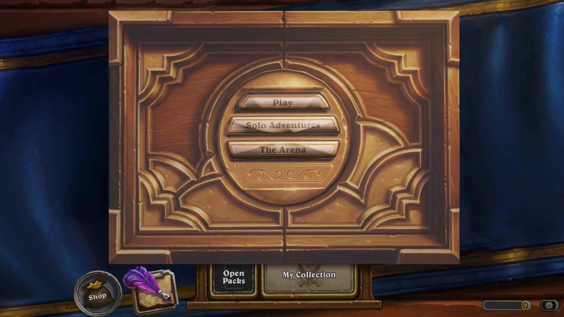 Hearthstone character selection screen